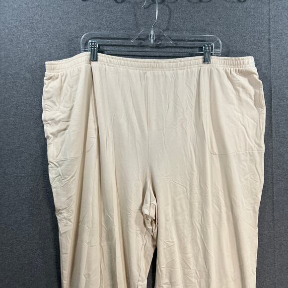 AnyBody Textured Jersey Pant with Tie Detail Warm Sand, Size 2X - Picture 5 of 11